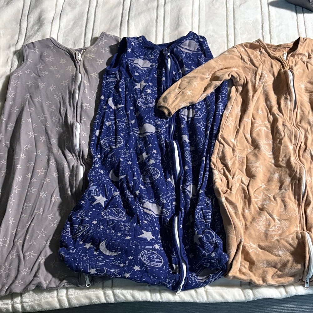 Set of Three Baby Sleep Sacks